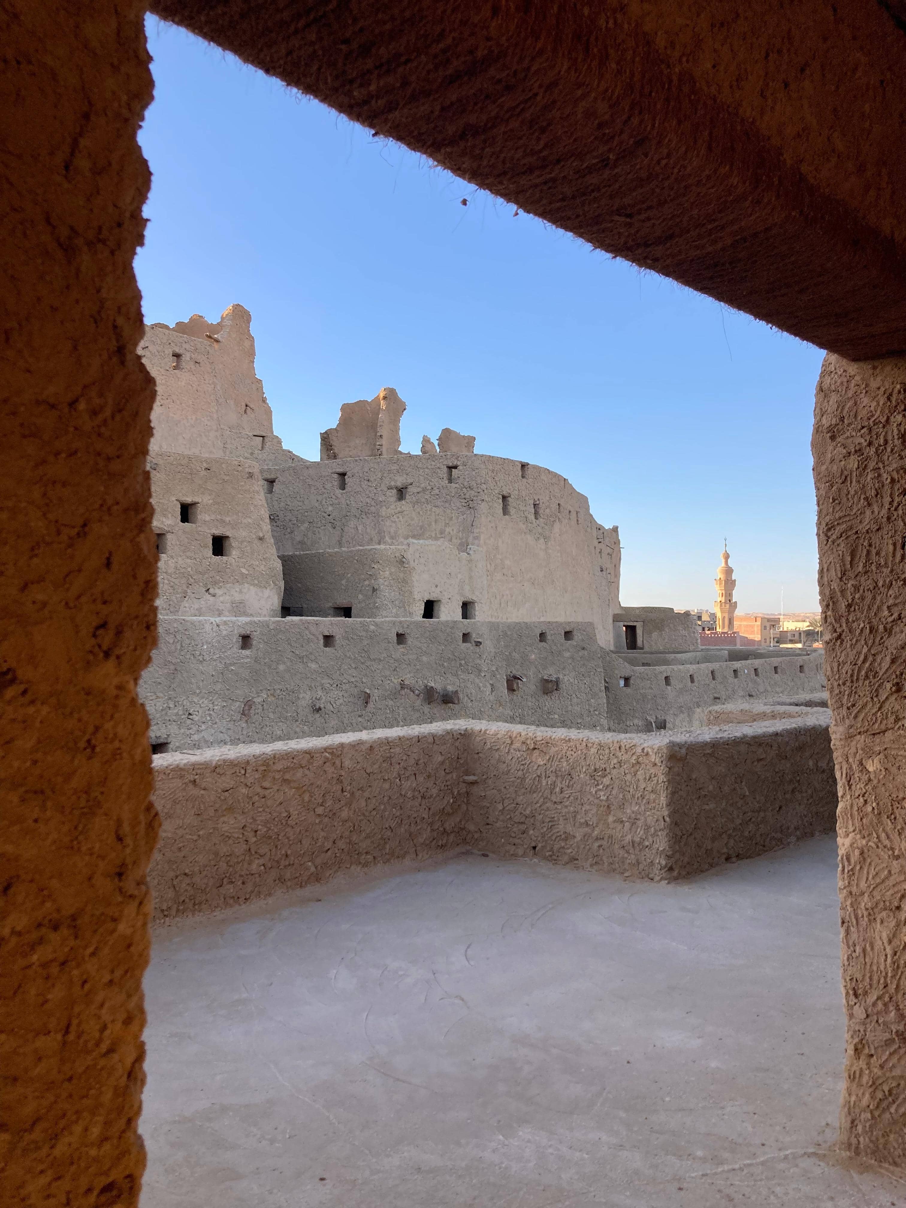 Fortaleza antigua de Siwa al atardecer